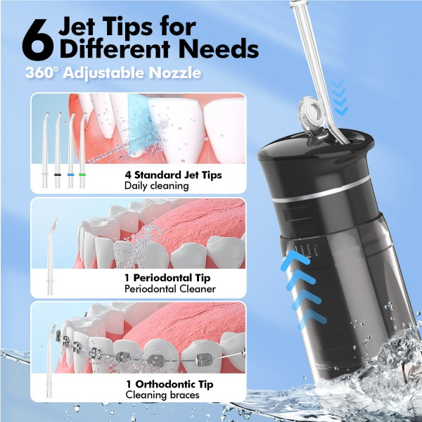 Bezvoi Y825 Compact-ultra Travel Water Flosser Black