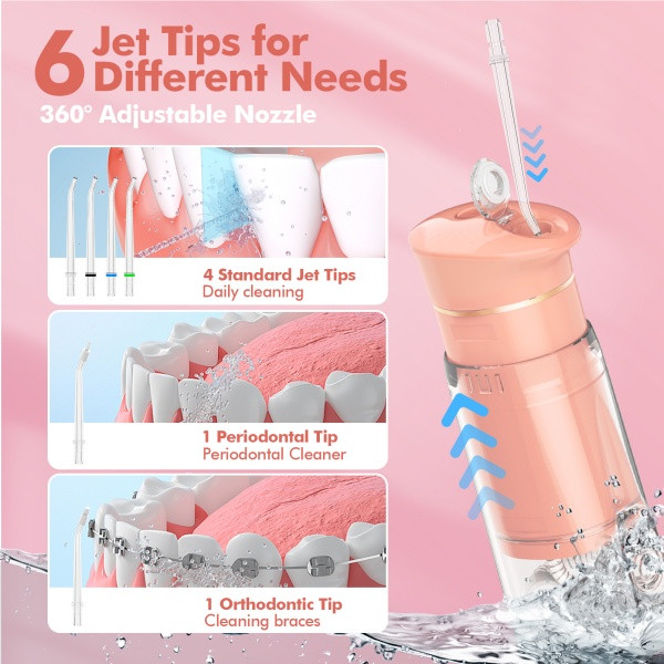 Bezvoi Y825 Compact-ultra Travel Water Flosser Peach Fuzz