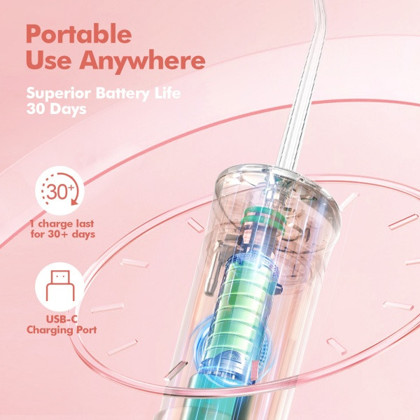 Bezvoi Y825 Compact-ultra Travel Water Flosser Peach Fuzz